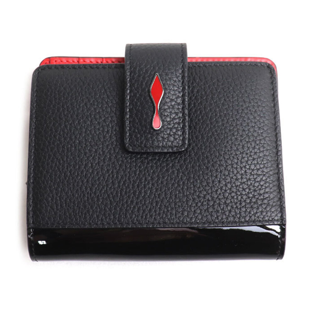 Christian Louboutin Paloma Mini Compact Wallet, Bi-fold Black x Red, 3185081 ...